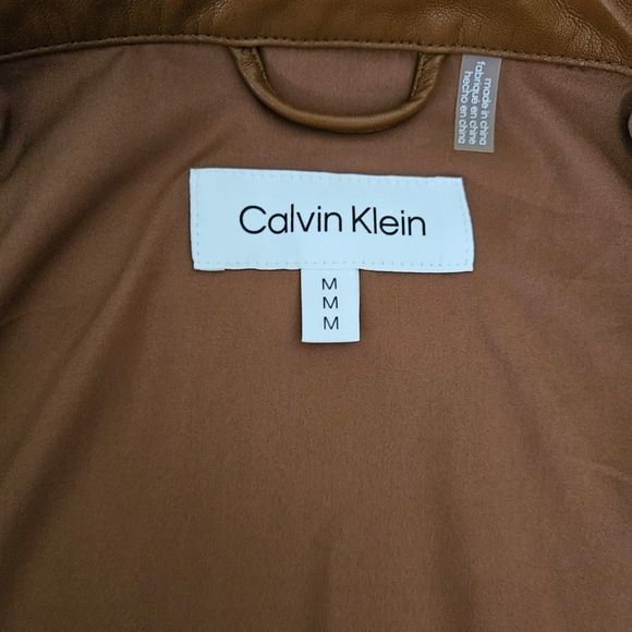 NWT Calvin Klein Faux Leather Jacket Size M - Picture 6 of 10